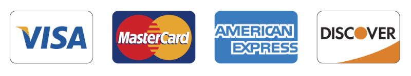 Visa Mastercard, American Express, Discover logos